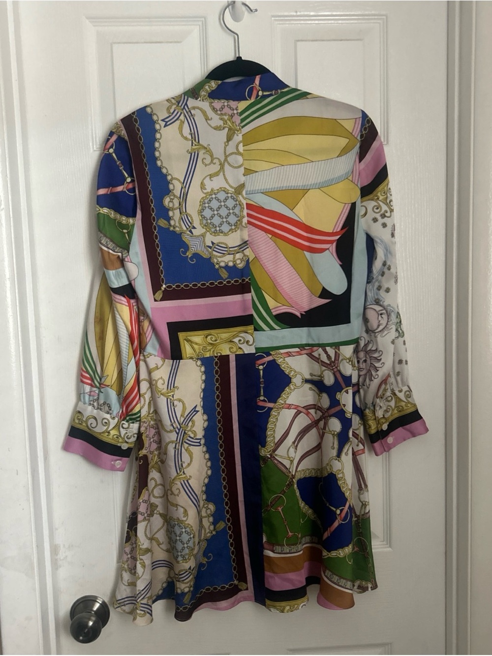 Zara Multicolor Patterned Button-Front Midi Dress - Picture 2 of 5
